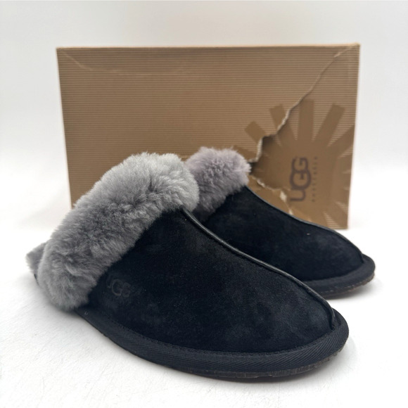 UGG SHUFFETTE II Women's NEW Slip On Slipper Black/Grey US Size 5 Medium (5661) - Picture 1 of 11